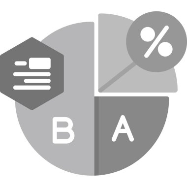 Pasta diyagramı simgesi. Web için turta diyagramı vektör simgelerinin düz çizimi