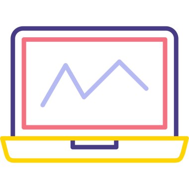 Dizüstü bilgisayar simgesi vektör çizimi