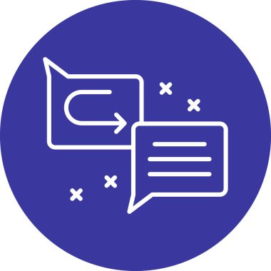 Sohbet simgesinin vektör illüstrasyonu, satır kavramı