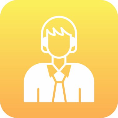 Dizüstü bilgisayar vektör simgesine sahip iş adamı avatarı.