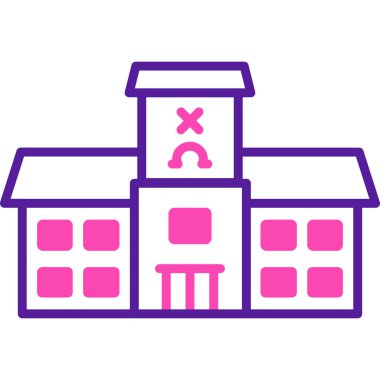 okul binası ikon vektör illüstrasyonu