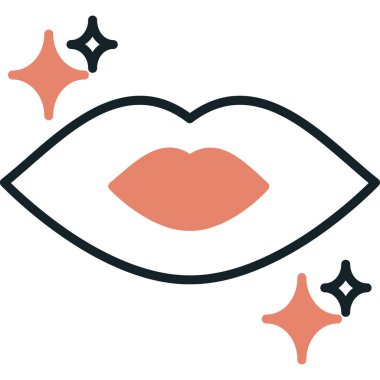 Güzellik makyaj moda simgesi düz stil