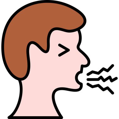 Gırtlak ikonu olan genç adam, vektör çizimi tasarımı