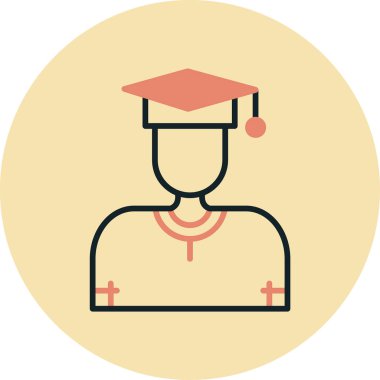 Öğrenci. Web simgesi basit illüstrasyon