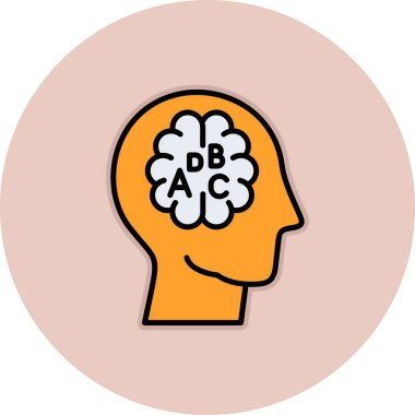 Beyin simgesinin vektör illüstrasyonu