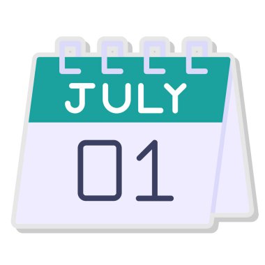 18 Temmuz 'da. Takvim simgesi ile ayın günü takvim simgesi. İkon tarzı. Soyut zaman. Zaman yönetimi. beyaz web tasarımı takvimi