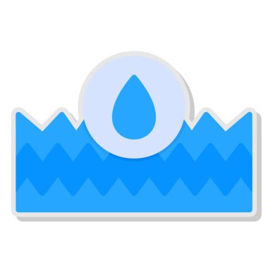 su damlası simgesi, vektör illüstrasyonu