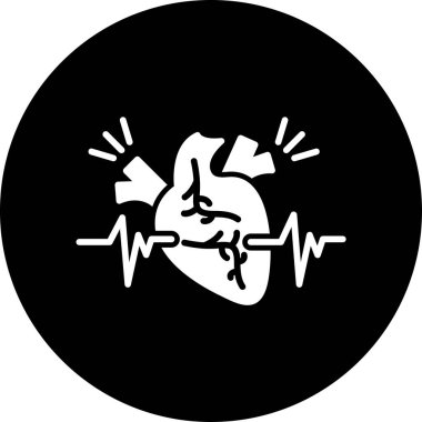 Tıbbi ikonu olan bir kalp. Basit tasarım