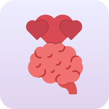 Kalp vektör simgesi dizaynlı beyin