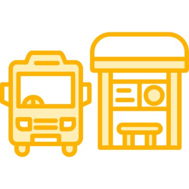 bus bus simgesi, özet vektör illüstrasyonu