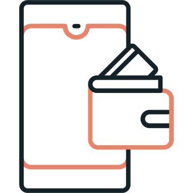 Cüzdan. Web simgesi basit illüstrasyon