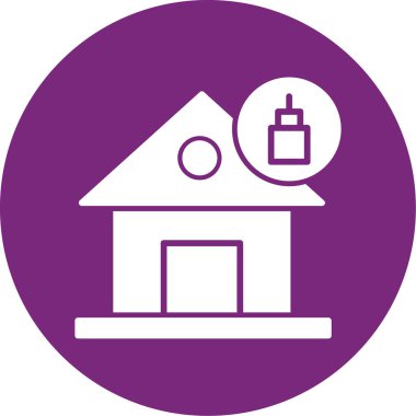 Benzersiz ev ikonu vektör illüstrasyonu