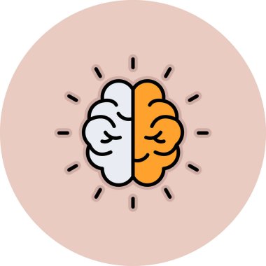 beyin ikonu vektör illüstrasyonu