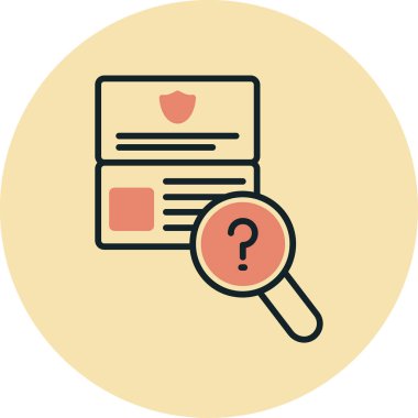 Soru işareti simgesi olan büyüteç. vektör illüstrasyonu