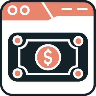 Para için. Web simgesi basit illüstrasyon