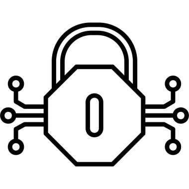 asma kilit ikon vektör çizimi