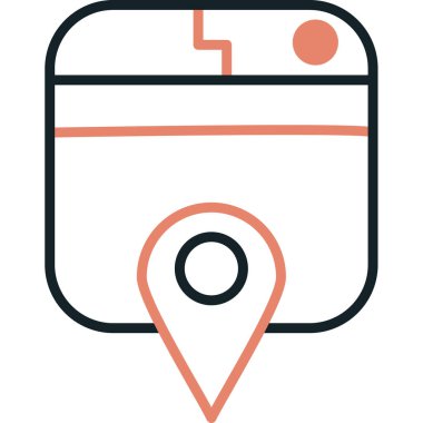 konum haritası pin simgesi ana hat biçiminde