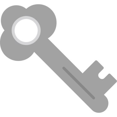 anahtar simgesi. vektör biçimi düz semboller, gri renk, yuvarlak açılar, beyaz arkaplan.