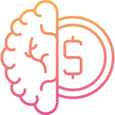 Beyin. Web simgesi basit illüstrasyon