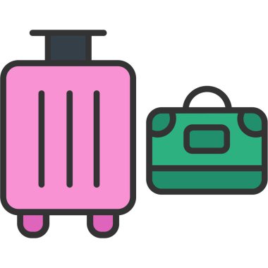 Bavul. Web simgesi basit illüstrasyon