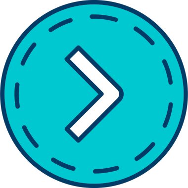 Bir zincirin mavi ve beyaz ikonunun vektör çizimi