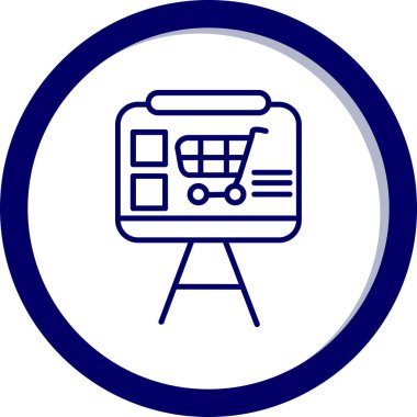 Çevrimiçi alışveriş simgesinin vektör illüstrasyonu