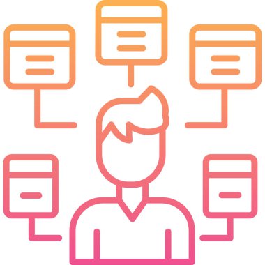 iş yönetimi konsepti, web simgesi, basit illüstrasyon