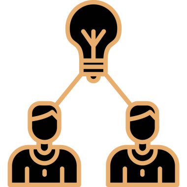 ampul fikir simgesi, vektör illüstrasyon