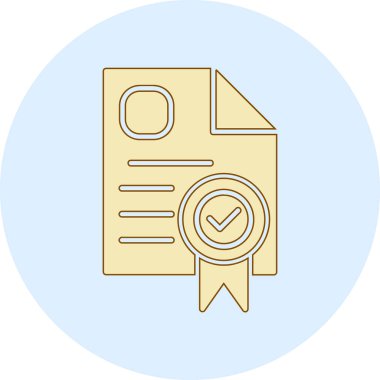 Sertifika ikonu vektör illüstrasyonu