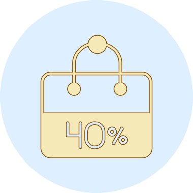 İndirim simgesi, vektör illüstrasyonu