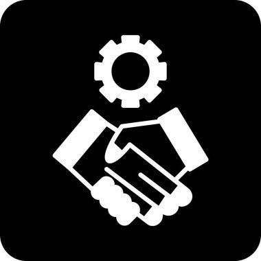 Soyut arkaplanda el sıkışma simgesi izole edildi