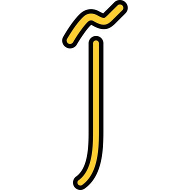 karikatür karalama harfi j beyaz arkaplanda izole