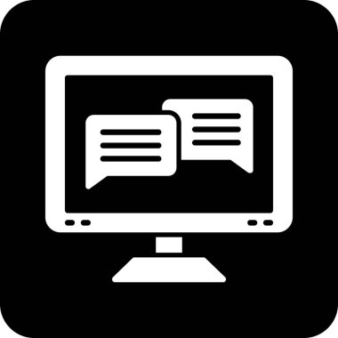 Bilgisayar simgesi. Web için basit pc vektör simgesi çizimi