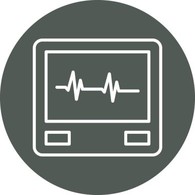 Kardiyogram yuvarlak vektör simgesi