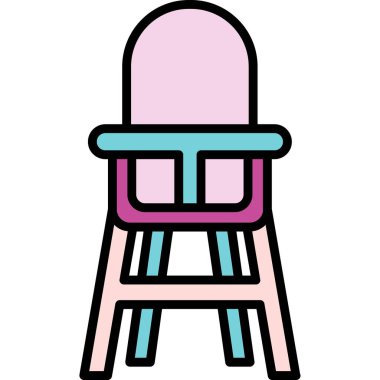 Sandalye ikonu. Web için sandalye vektör simgelerinin özet çizimi