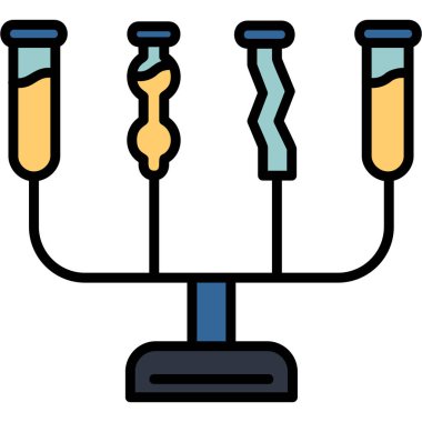 Laboratuvar deney ikonu. özet bilim araştırma vektör rengi düz izole