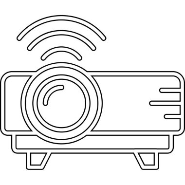 Kablosuz kamera simgesi. Web tasarımı için radyo vektör simgesinin özet çizimi