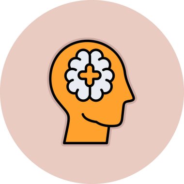 beyin ikonu vektör illüstrasyonu