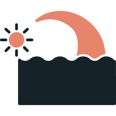 vektör güneş ve ay düz tasarım simgesi