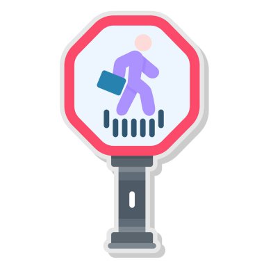 yaya trafiği yol simgesi, izometrik 3 boyutlu