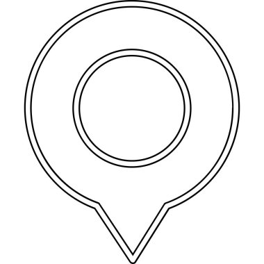 Harita pin konumu simgesi. beyaz arkaplanda izole edilmiş web tasarımı için ana harita pin vektör illüstrasyon simgesi