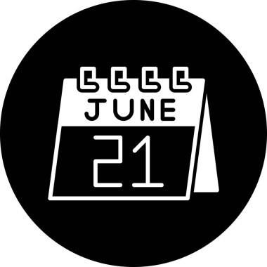 Arka planda 3 Haziran glyph simgesi tasarımı, vektör illüstrasyonu