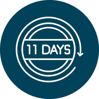 Sol simgenin beyaz arkaplanda izole edilmesine 1 gün