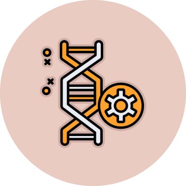 DNA 'nın düz dizaynında vektör illüstrasyonu
