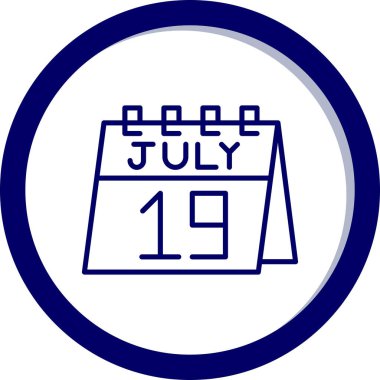 8 Temmuz 'da. Basit beyaz arkaplandaki tek bir günlük takvimde. Ayın ayı..