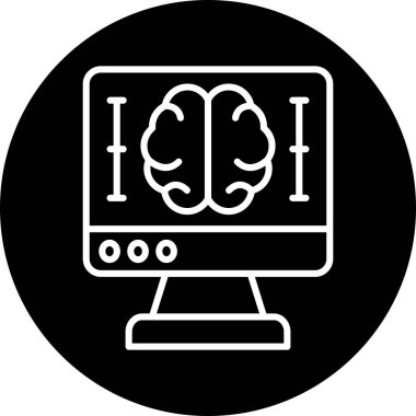 beyin ikonu vektör illüstrasyonu