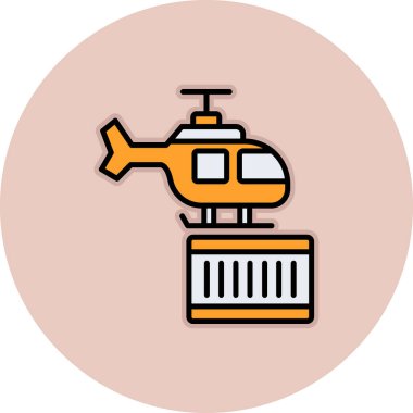 Helikopter simgesi, vektör illüstrasyonu