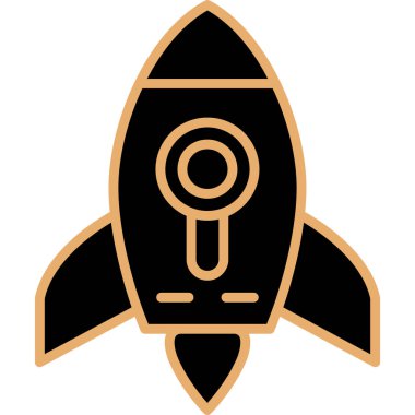 Roket. Web simgesi basit illüstrasyon