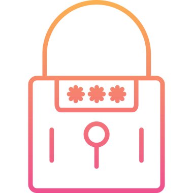 Kilit. Web simgesi basit illüstrasyon