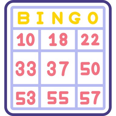 Bingo oyun ikonu. beyaz arkaplanda izole edilmiş web tasarımı için ana oyun piyango vektör simgesi